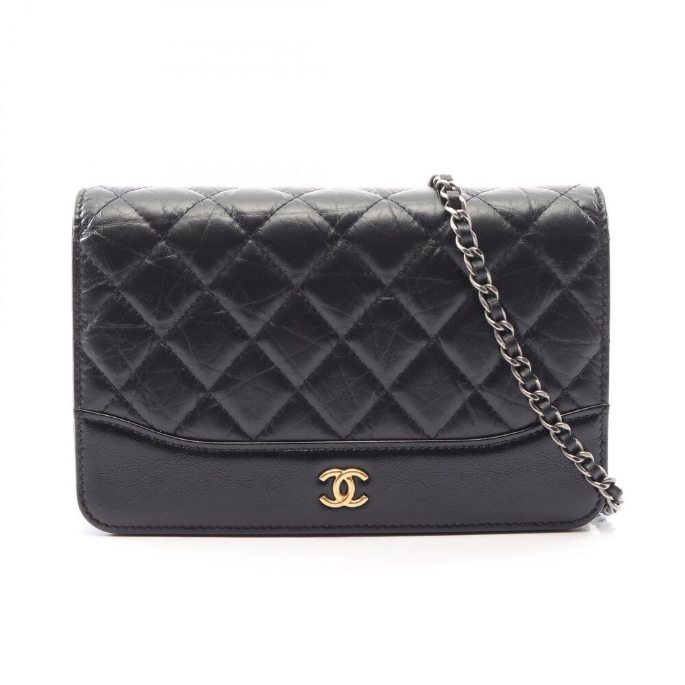 Chanel Gabrielle de Shoulder Bag Combination Shiny Calfskin Black